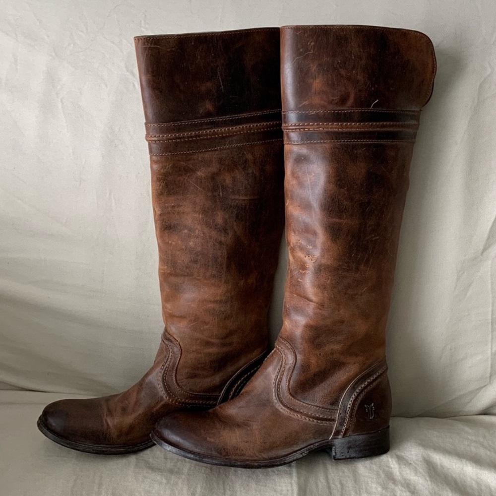 Frye Tall Cognac Boots Sz 7